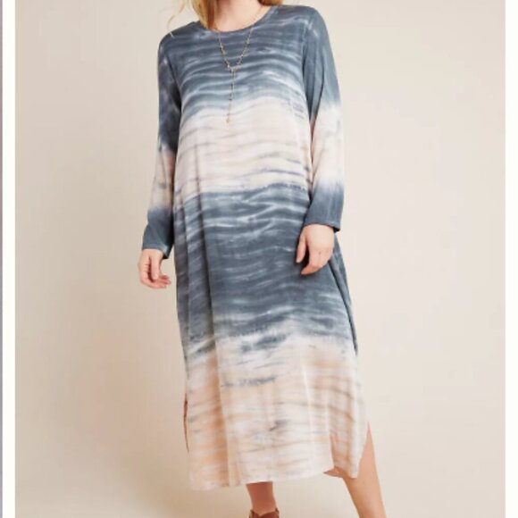 Anthropologie Dolan Trina Tie-Dye Midi Dress Women’s Size Small Long Sleeves - Picture 1 of 12
